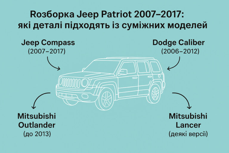 Розборка Jeep Patriot 2007–2017: які деталі підходять із суміжних моделей